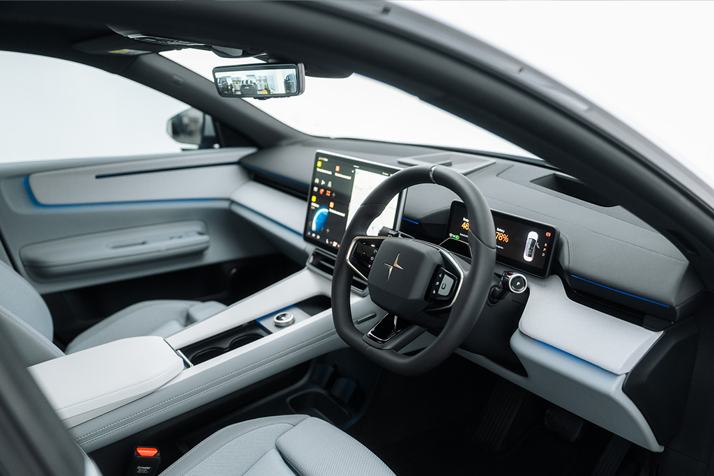 Polestar interior after interior detailing and protection